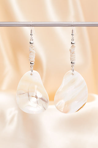 CREAM ABSTRACT SHELL EARRINGS