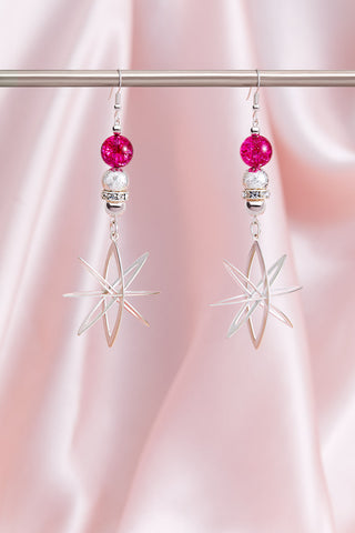 HOT PINK WANNA BE A STAR EARRINGS
