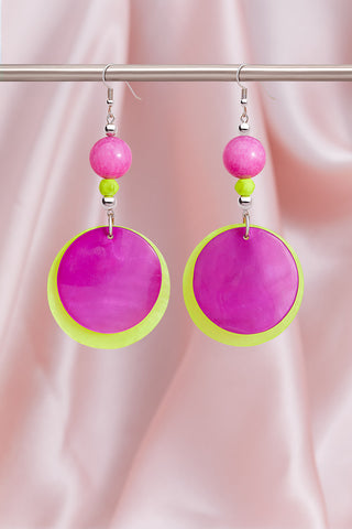PINK AND YELLOW POP ART I KNOW WHO WARHOL WAS EARRINGS