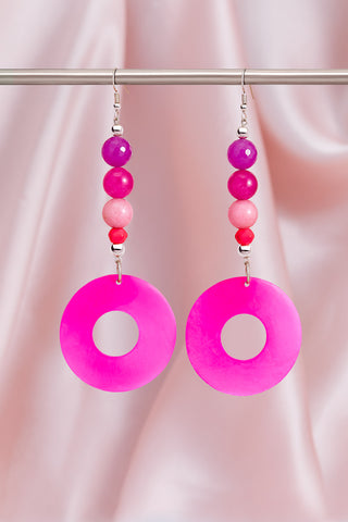 NEON HOT PINK I KNOW WHAT POP ART IS EARRINGS
