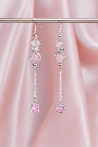 FAIRYTALE ROSE QUARTZ PRINCESS  I WANT TO DO YOU EARRINGS