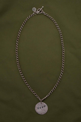 OXIDIZED SILVER XOXO CHAIN NECKLACE