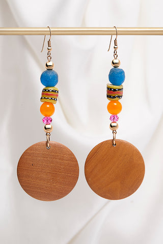 14K GOLD JOYFUL FIESTA WOOD EARRINGS