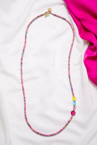 PINK STRIPE CANDY NECKLACE