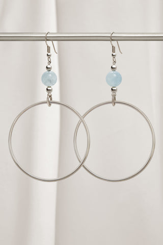 LIGHT AQUAMARINE CLASSIC HOOP EARRINGS