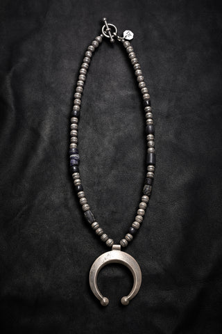 OXIDIZED STERLING SILVER AND VINTAGE NAJA NECKLACE