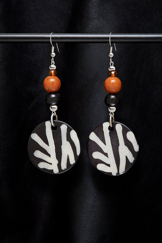 SPARKLING DEEP ORANGE SAFARI EARRINGS