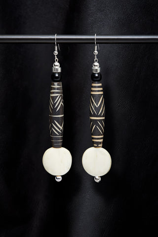 MODERN BLACK AND WHITE GEOMETRIC EARRINGS