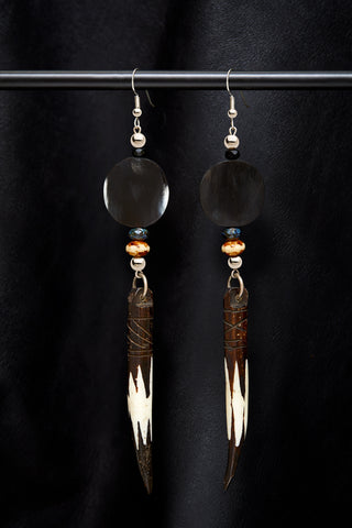 LONG BLACK OCEAN DUNE EARRINGS