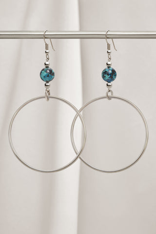 CRYSACOLLA CLASSIC STERLING SILVER HOOP EARRINGS