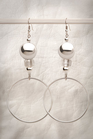 REFLECTIVE STERLING SILVER HOOP EARRINGS
