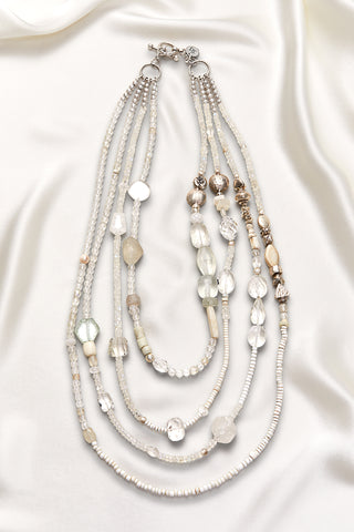 ILLUMINATIONS CRYSTAL QUARTZ AND STERLING SILVER MULTI-STRAND NECKLACE