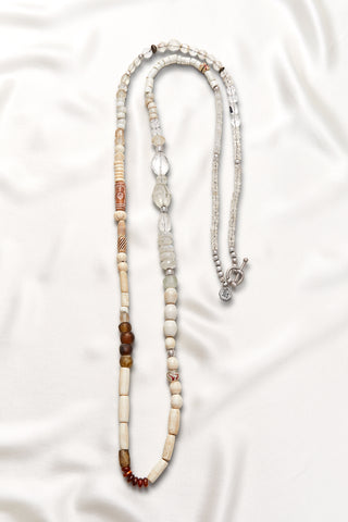 LONG CRYSTAL QUARTZ SOUTHWESTERN FIESTA NECKLACE
