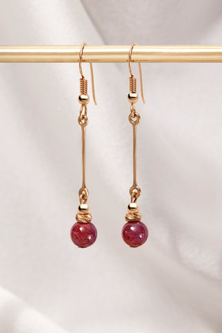 RUBY 14K GOLD CLASSIC DROP EARRINGS