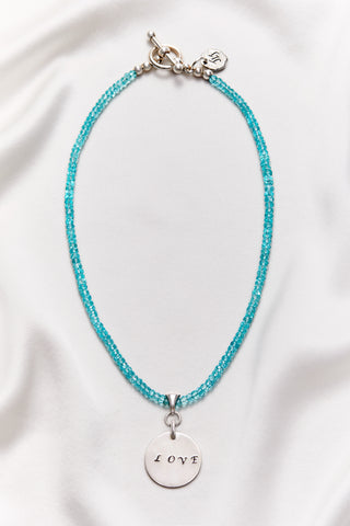 APATITE BLUE LOVE NECKLACE