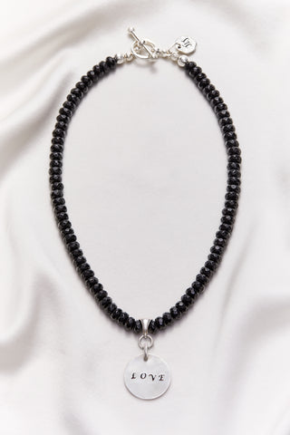 BLACK ONYX LOVE NECKLACE