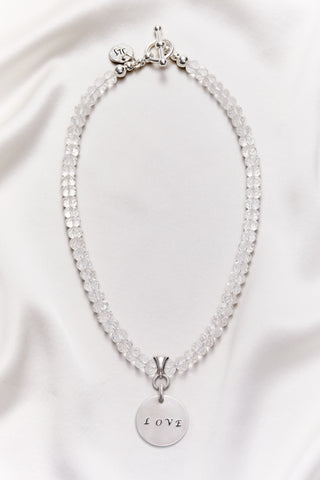 CRYSTAL QUARTZ LOVE NECKLACE