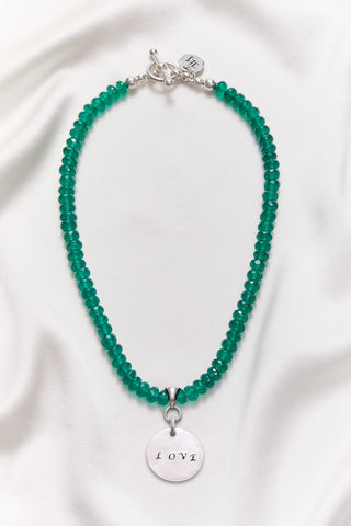 GREEN ONYX LOVE NECKLACE