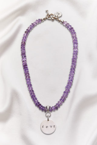 PURPLE AMETHYST LOVE NECKLACE