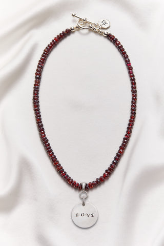 MYSTIC RED GARNET LOVE NECKLACE