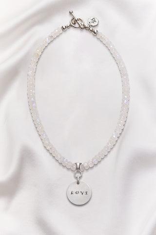 RAINBOW MOONSTONE LOVE NECKLACE