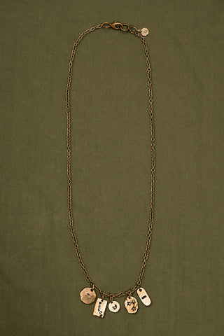 OXIDIZED BRONZE MULTI-PENDANT CHAIN