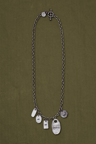 OXIDIZED SILVER MULTI-PENDANT CHAIN NECKLACE