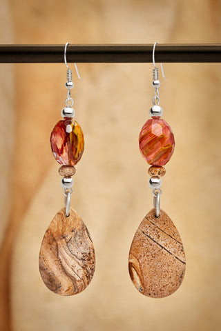 PAINTED PINK SUNSET EARRINGS