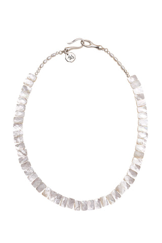 WHITE PEARL AND SHELL NECKLACE