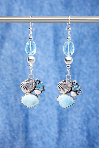 Light Blue Quartz And Sterling Silver Seaside Oasis Earrings