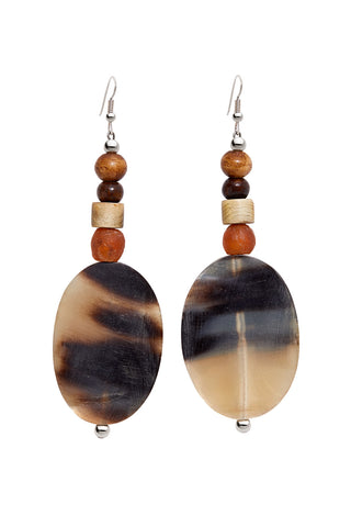 CAMPFIRE WHITE BROWN AND ORANGE MIST EARRINGS