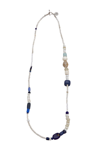 CAMPFIRE WHITE AND BLUE ESSENTIAL BEACH NECKLACE