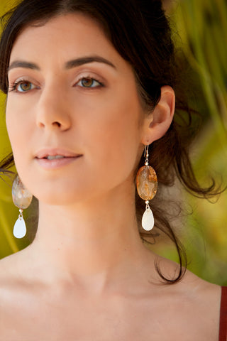 MYSTICAL CREAM AND TAN SAND DUNE EARRINGS