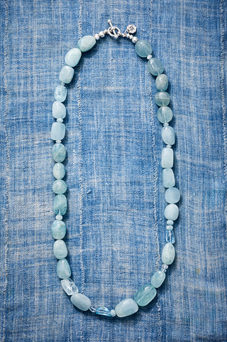 Long Aquamarine Glow Necklace