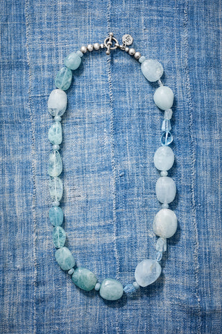 Aquamarine and Light Blue Topaz Glow Necklace