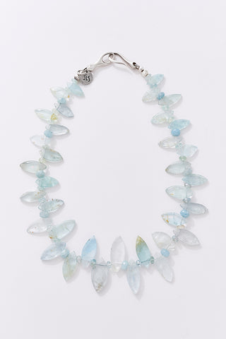 Aquamarine Leaf Choker Necklace