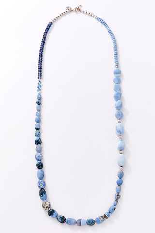 Deep Mystic Blue Topaz And Denim Blue Opal Necklace