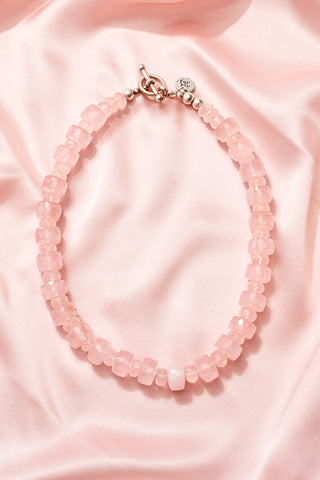 PINK  MODERN kISS ME ON  MY COLLAR BONE GLAMOUR NECKLACE