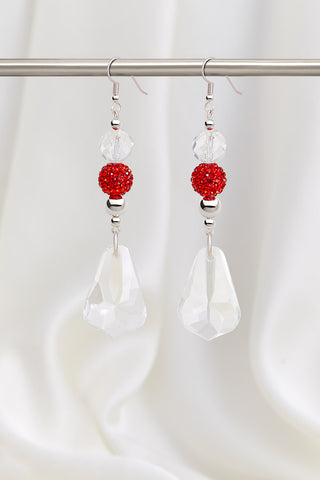 PARTY HARD IN RED CRYSTAL QUARTZ EARRINGS