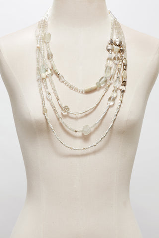 ILLUMINATIONS CRYSTAL QUARTZ AND STERLING SILVER MULTI-STRAND NECKLACE