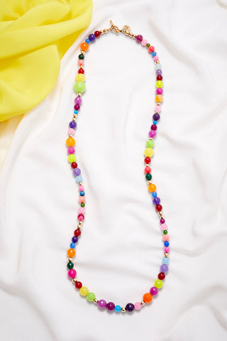 LONG BRIGHT GUM BALL NECKLACE