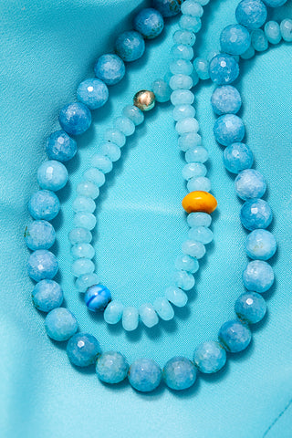 SKY BLUE ECLECTIC COLORFUL WORLD NECKLACE