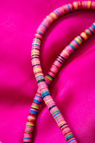 PINK STRIPE CANDY NECKLACE