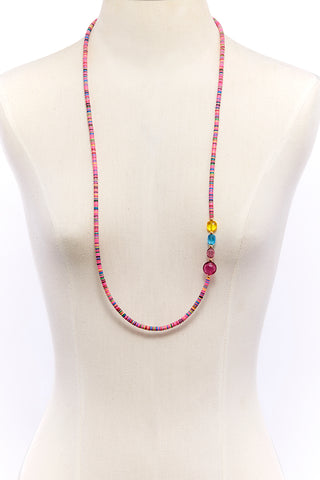 PINK STRIPE CANDY NECKLACE
