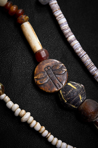 LONG GREY-BLACK MYSTICAL DRAGONFLY NECKLACE