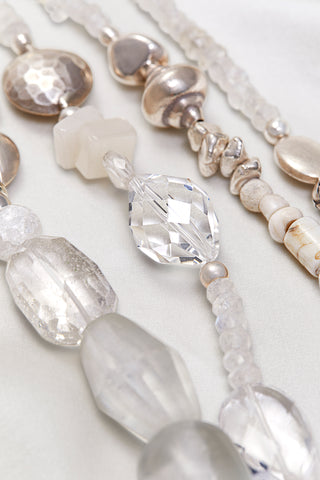 ILLUMINATIONS CRYSTAL QUARTZ AND STERLING SILVER MULTI-STRAND NECKLACE