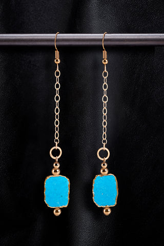 14K GOLD CHAIN AND TURQUOISE DROP EARRINGS