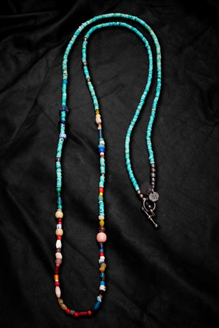 LONG TURQUOISE COLORFUL POP NECKLACE