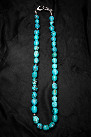 LONG BRIGHT BLUE TURQUOISE NECKLACE