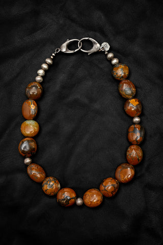 MAHOGANY AND OCHRE TURQUOISE NECKLACE